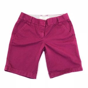 J. Crew Women's Purple Broken in Chino Bermuda Shorts Size 2